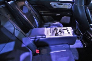 Take control (of the audio) in the Continental's comfy backseat.